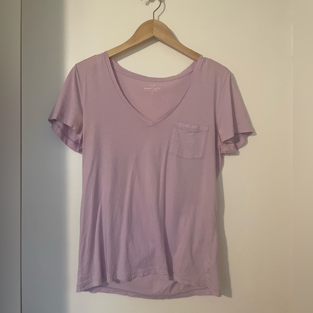 J. Crew Lilac V-Neck Tee, Size Small